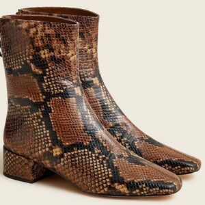 J. Crew Brown Snakeskin Ankle Boots